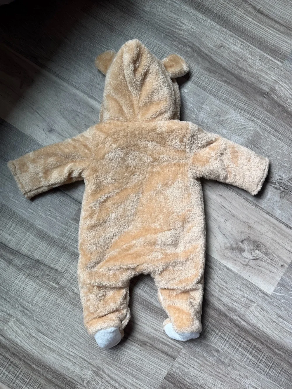 PatPat NWT Tan Plush Baby Bear Romper Outfit Size 0-3 Months